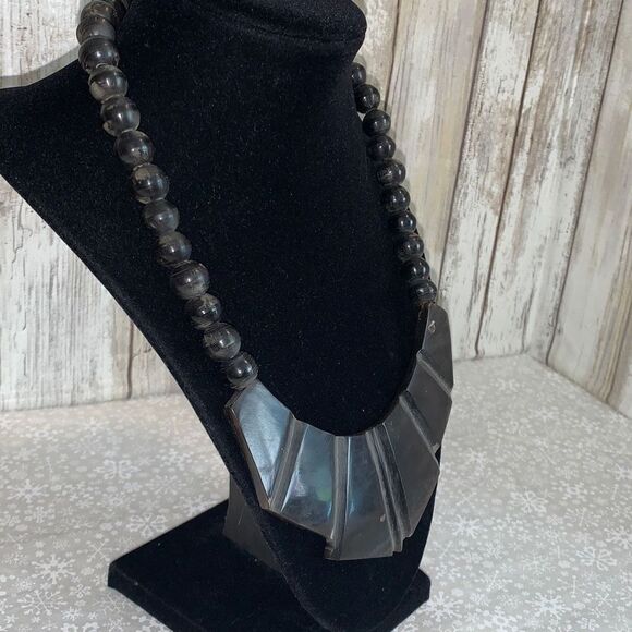 Vintage Black Native Ethnic Tribal Necklace 17” - Picture 3 of 14